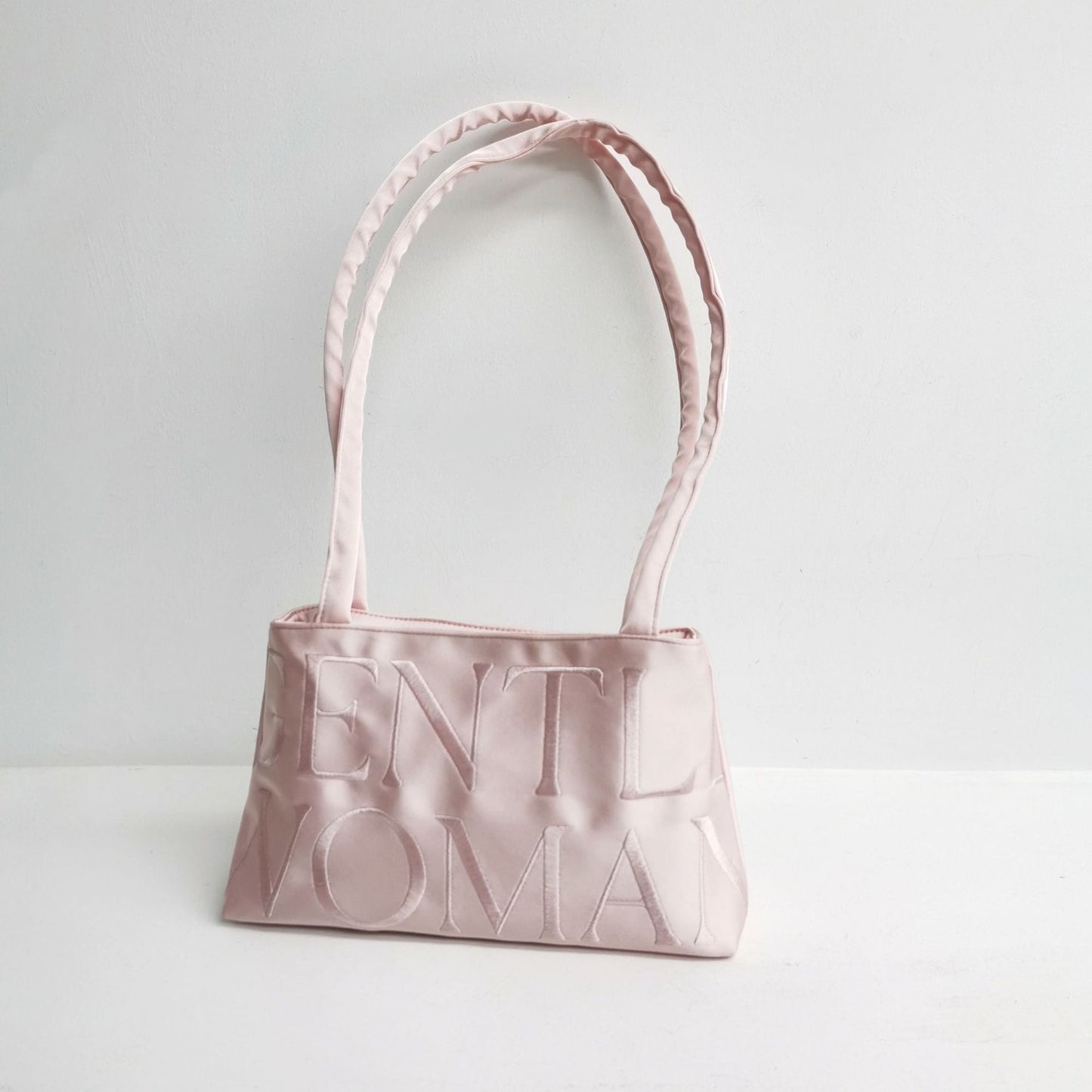 Thailand Trendy Lady Design Satin Letter Embroidery Shoulder Bags