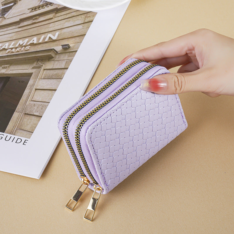 Women's Simple Compact Double Layer Zipper Fashion Ladies Wallet