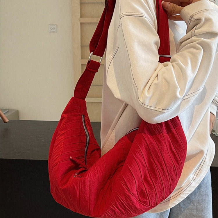Women's Idle Style Large Capacity Red Canvas Women's Messenger Bag