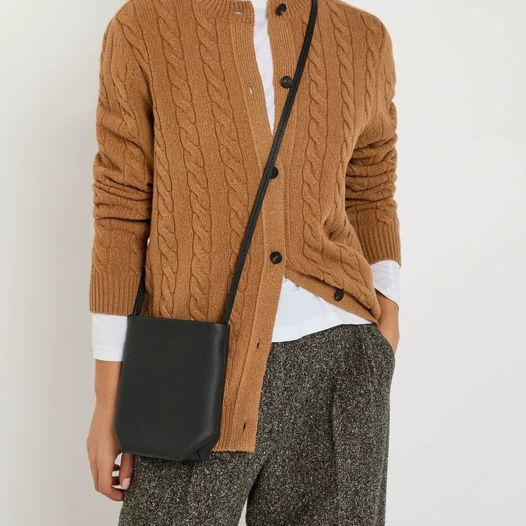 First Layer Cowhide Mini Mobile Simple Women's Shoulder Bag