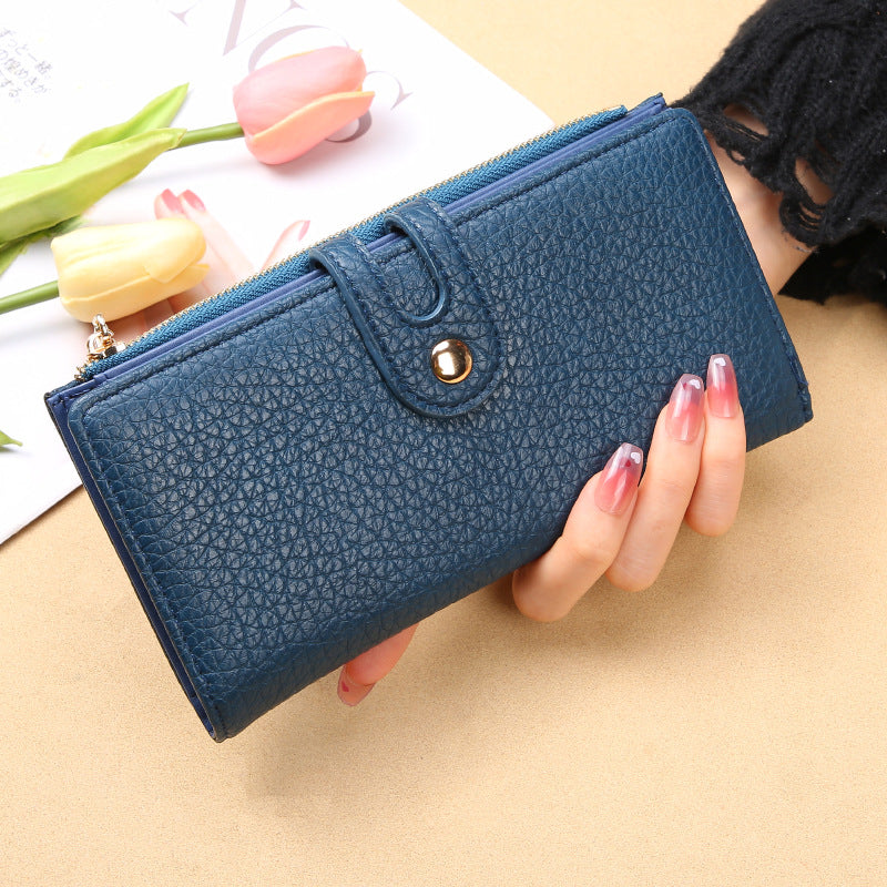 Women's Long Multiple Slots Single Zipper Ladies Wallet
