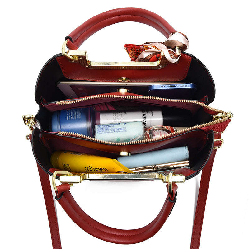 Mom Fashion Stitching Portable Large Korean Shoulder Bags