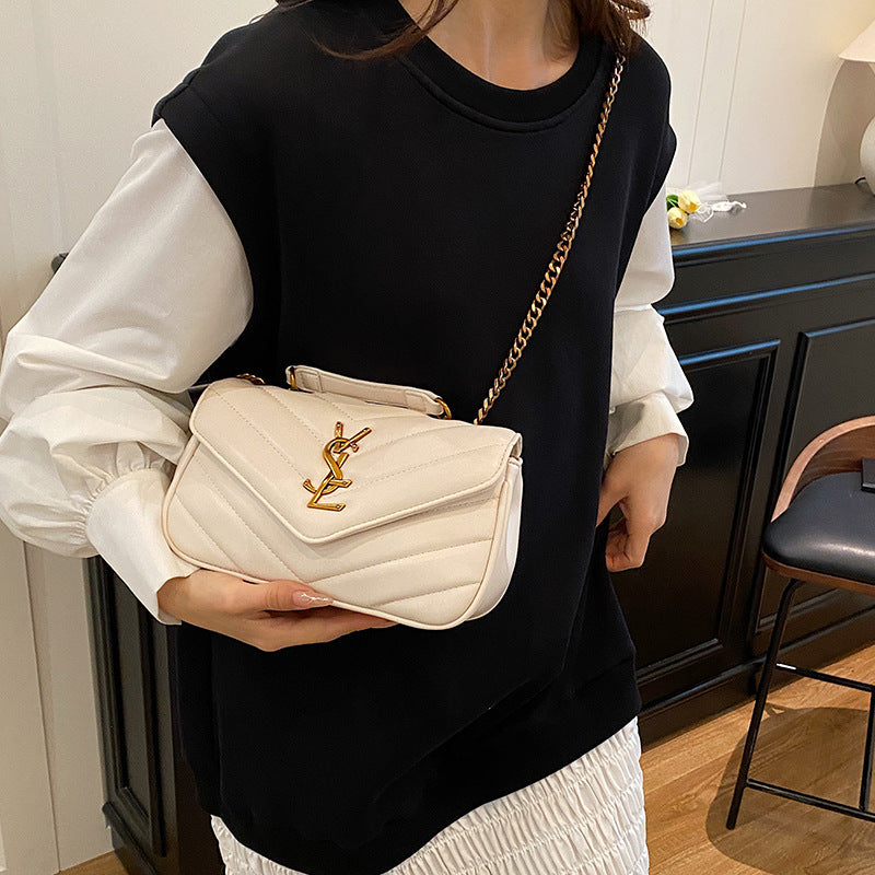 Women's Advanced Texture Chain Embroidered Diamond Pattern Crossbody Bags