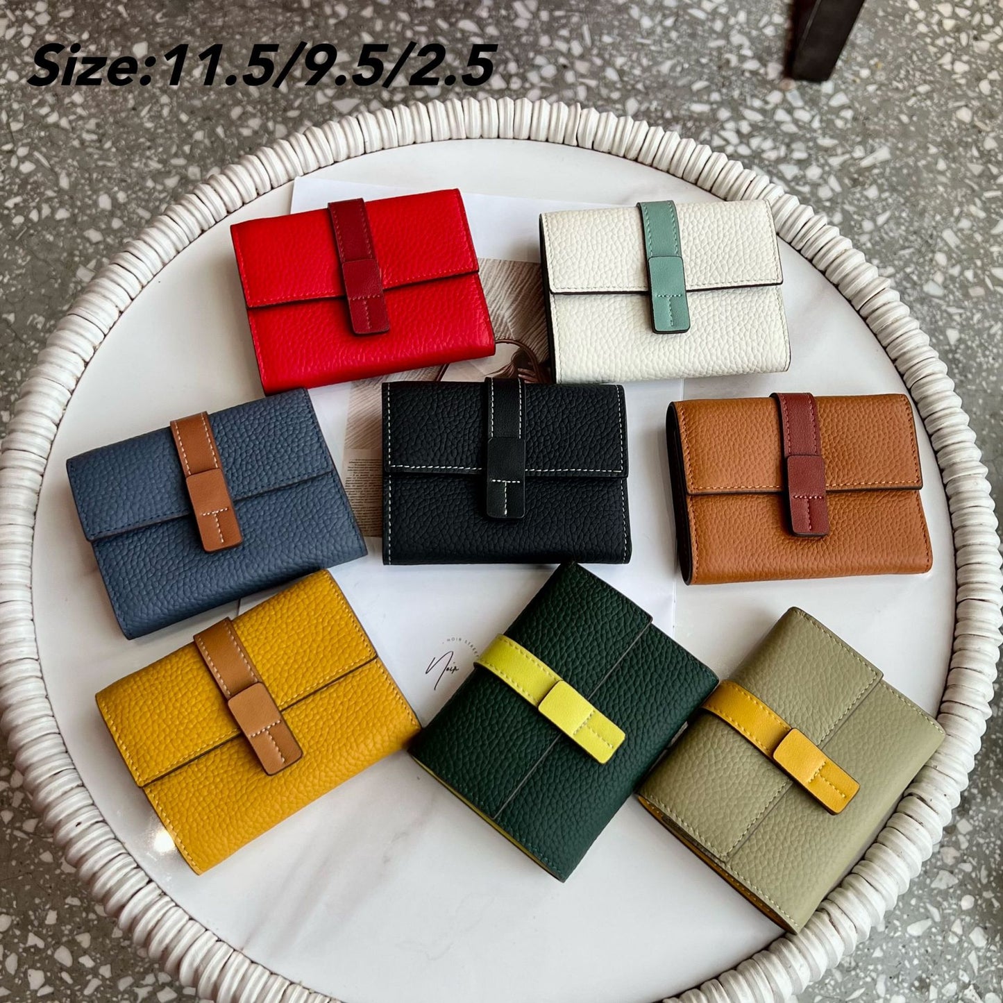Korean Style Color Matching Top Layer Ladies Wallets