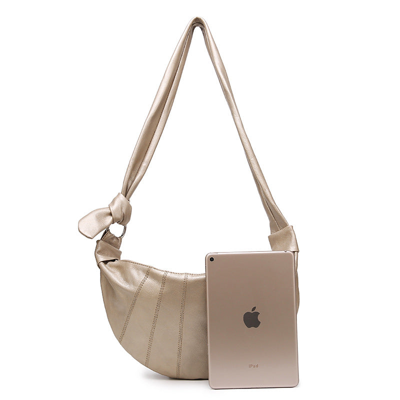 Women's Genuine Leather Croissant Soft Idle Style Waist Packs