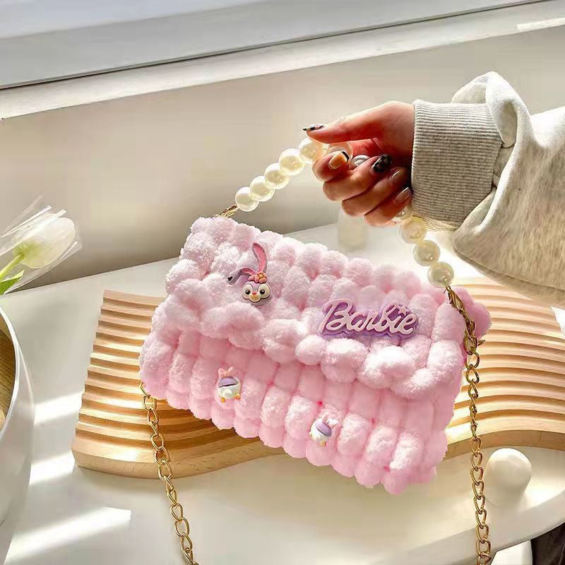 Material Mesh Wool Hand-woven Homemade Gift For Women's Messenger Bag