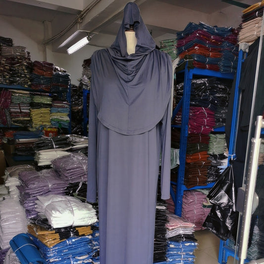 Charming Solid Color Hooded Dress Stitching Dresses