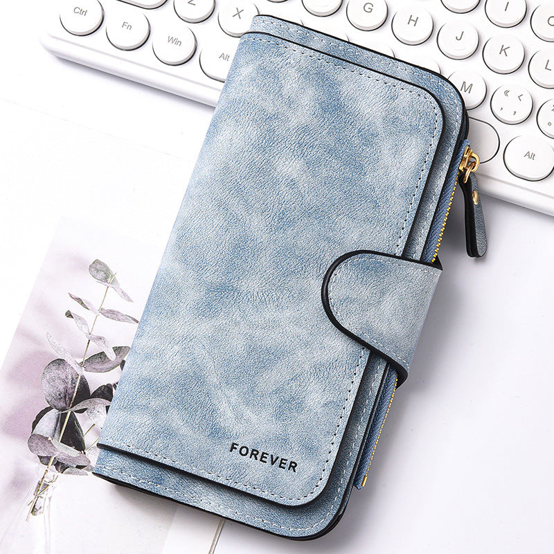 Women's Fashion Long Leather Hidden Hook Retro Ladies Wallet