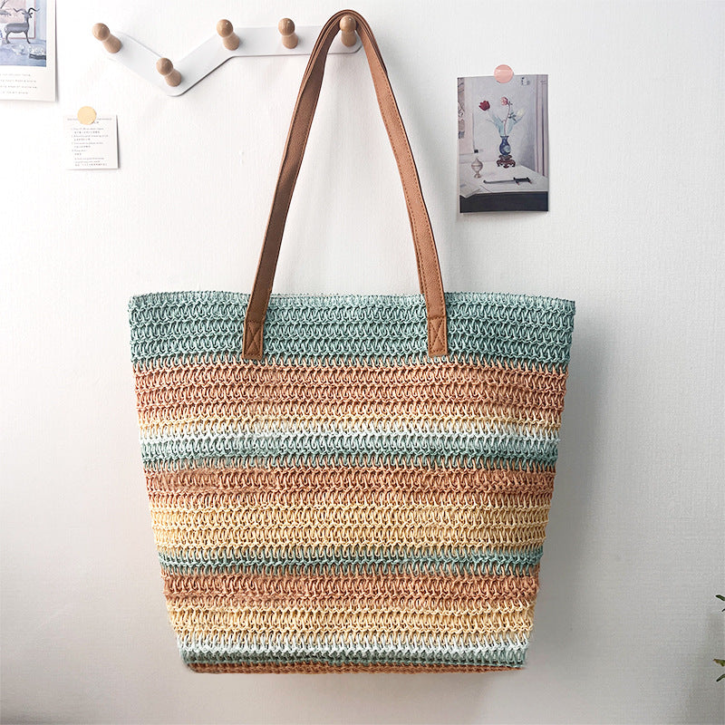 Women's Environmental Protection Raffia Paper Woven Straw Mummy Fashion Beach Shoulder Bags