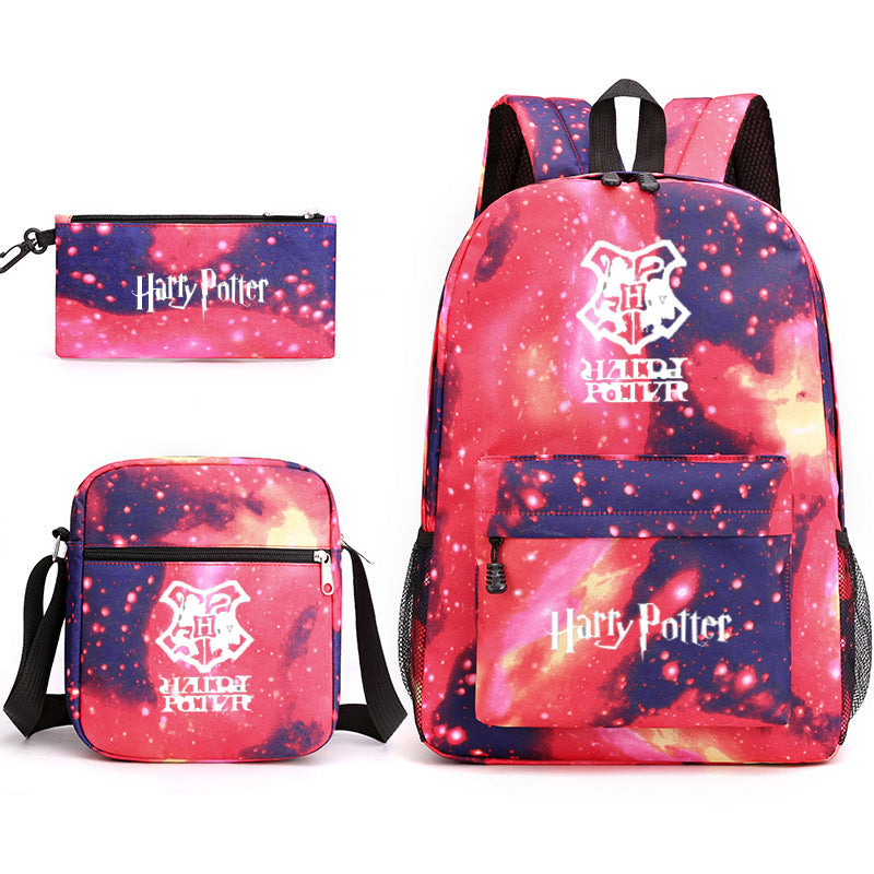 Graceful Harry Potter Pattern Pencil Three-piece Backpacks