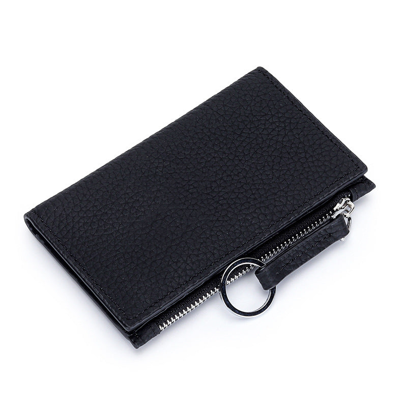 Women's Pure Cowhide Short Versatile Multiple Slots Coin Purses