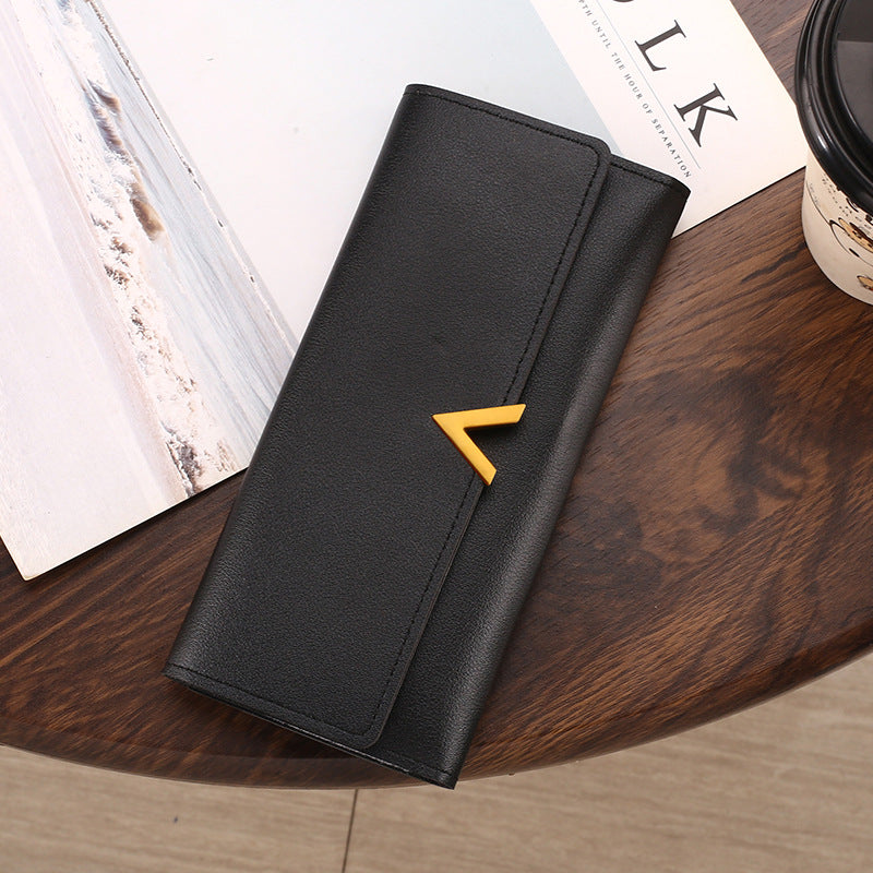 Women's Korean Long Color Matching Simple Clutch Multifunctional Zipper Ladies Wallet