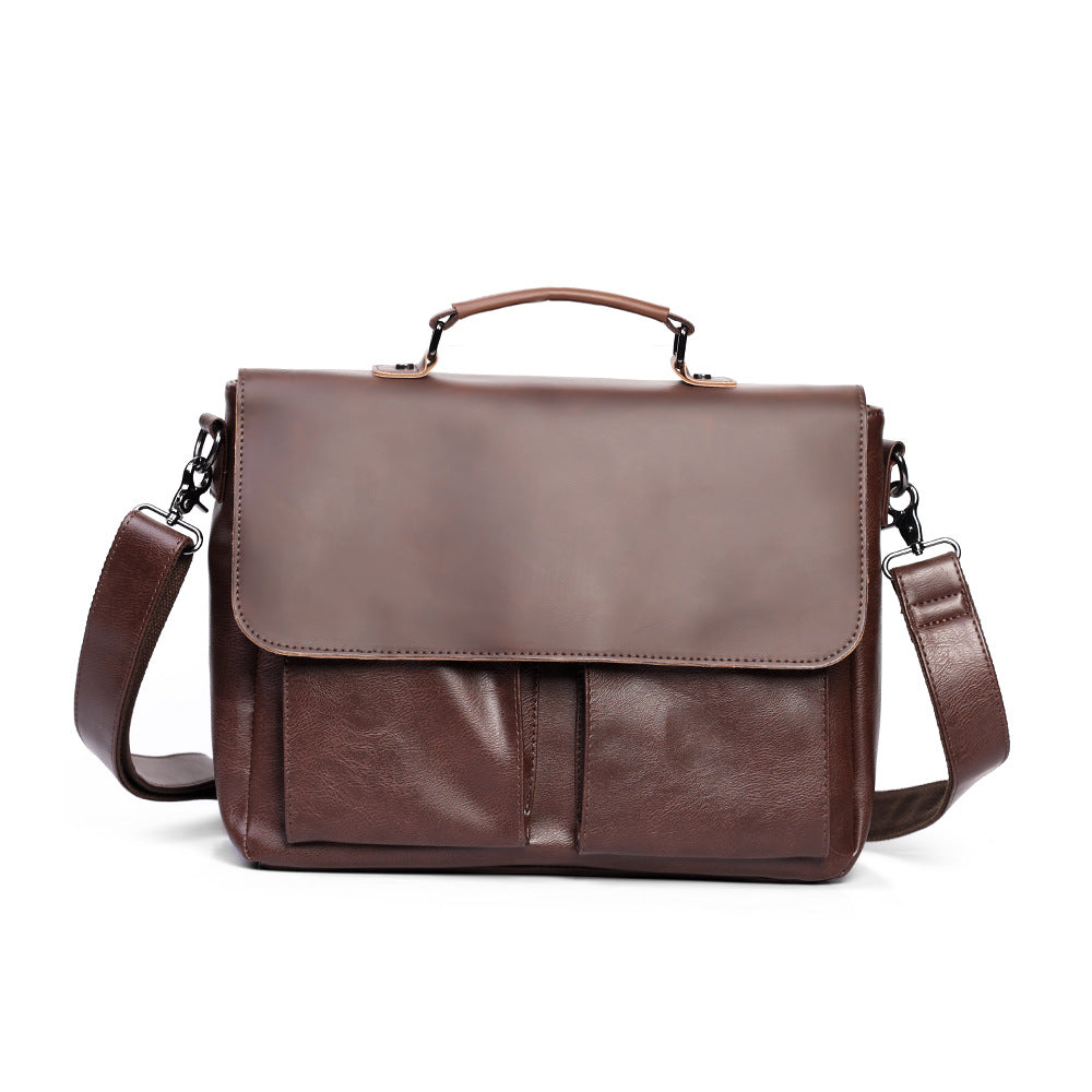 Men's Large Capacity Retro Crazy Horse Portable Men's Handbags