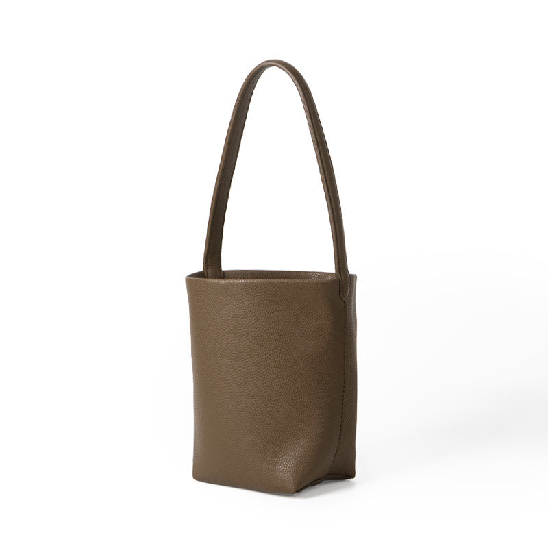 Niche Design Advanced Texture Soft Leather Litchi Pattern Shoulder Bags