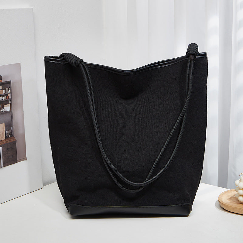 Women's Contrast Color Large Capacity Retro Canvas Bags