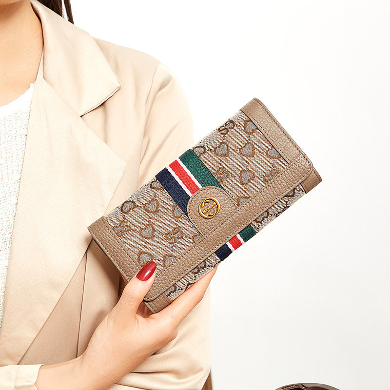 Mobile Integrated Long Simple Folding Female Card Holder