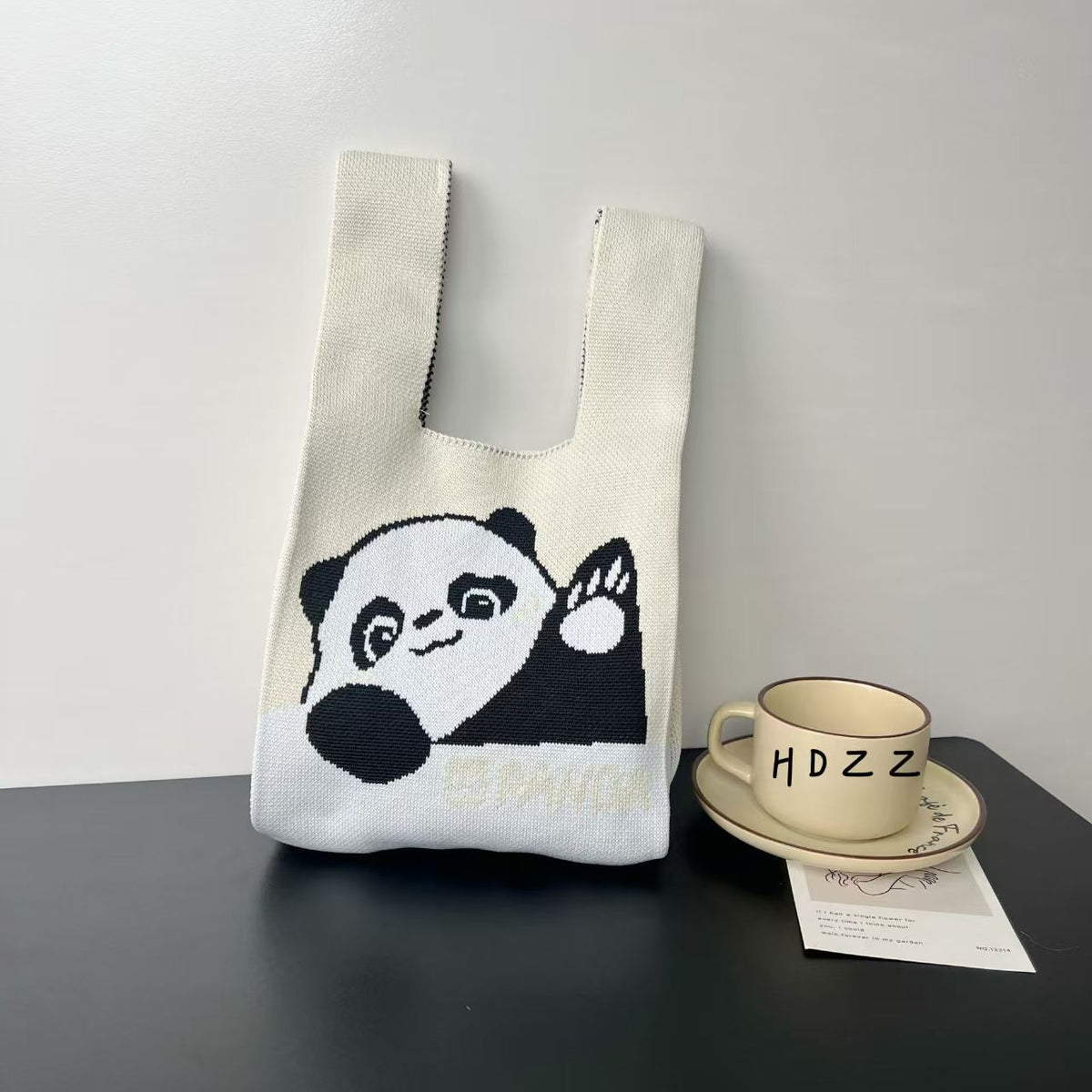 Women's Cute Panda Knitted Gift Niche High-grade Women's Handbag