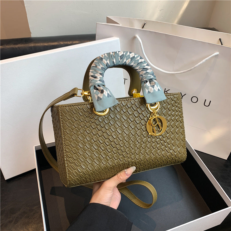 Women's High-grade Silk Scarf Woven Diana Portable Crossbody Bags