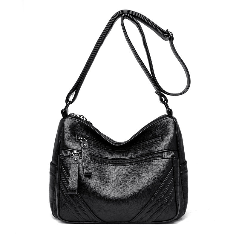 Women's Fashion Mother-in-law Mother Soft Leather Pouch Crossbody Bags
