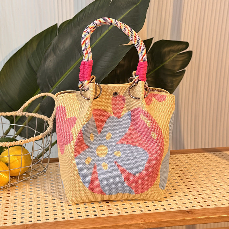 Festival Knitted Portable Out Large Capacity Women's Handbag