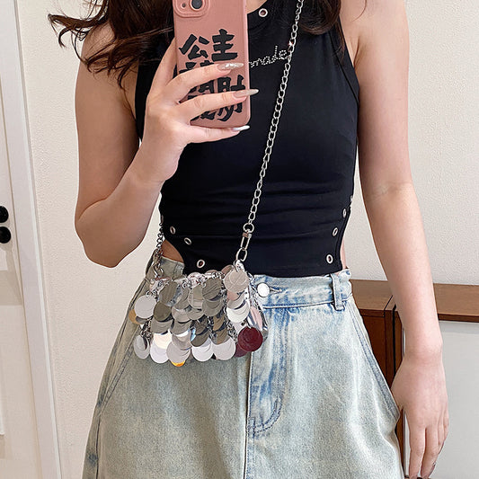 Women's Super Hot Sequin Versatile Personality Small Square Bags