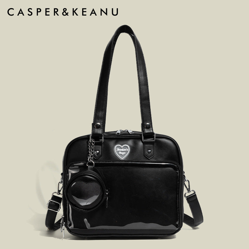 Large Capacity Daily Portable Cartoon Transparent Shoulder Bags