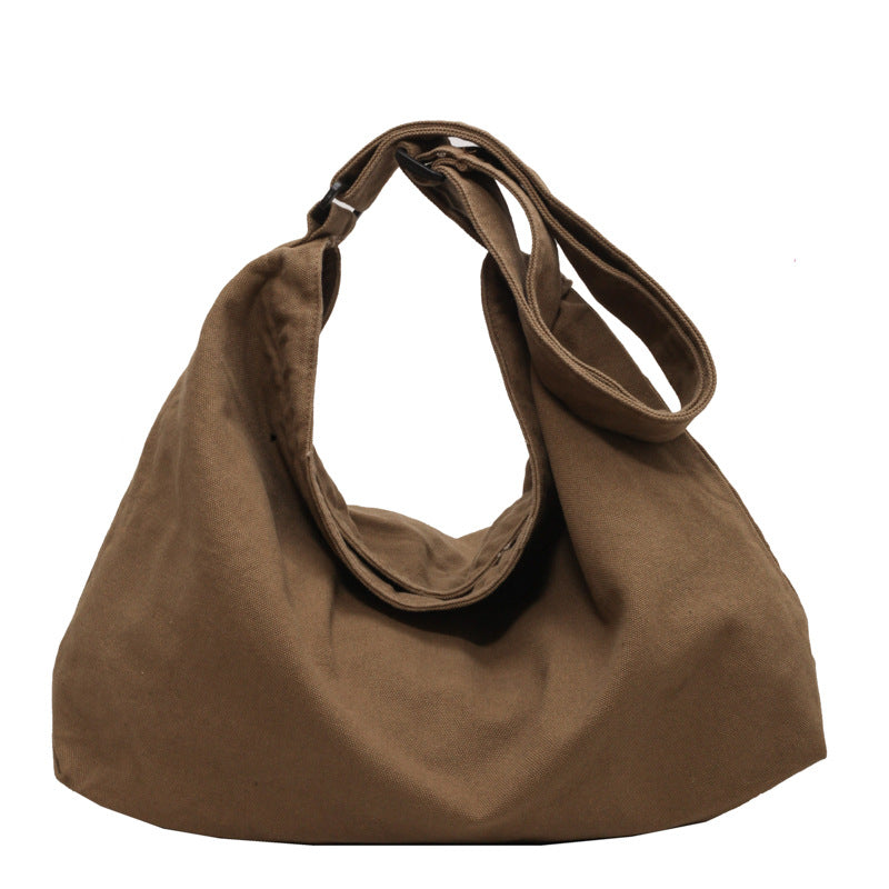 Women's Washed Canvas Retro Solid Color Simple Backpacks