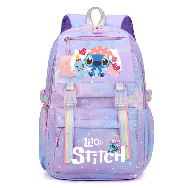 Star Stitch Large Capacity Rainbow Printing Backpacks