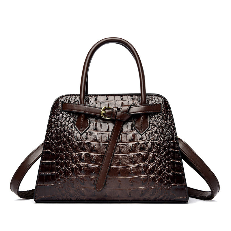Large Fashion Simple Crocodile Pattern Capacity Women's Handbag