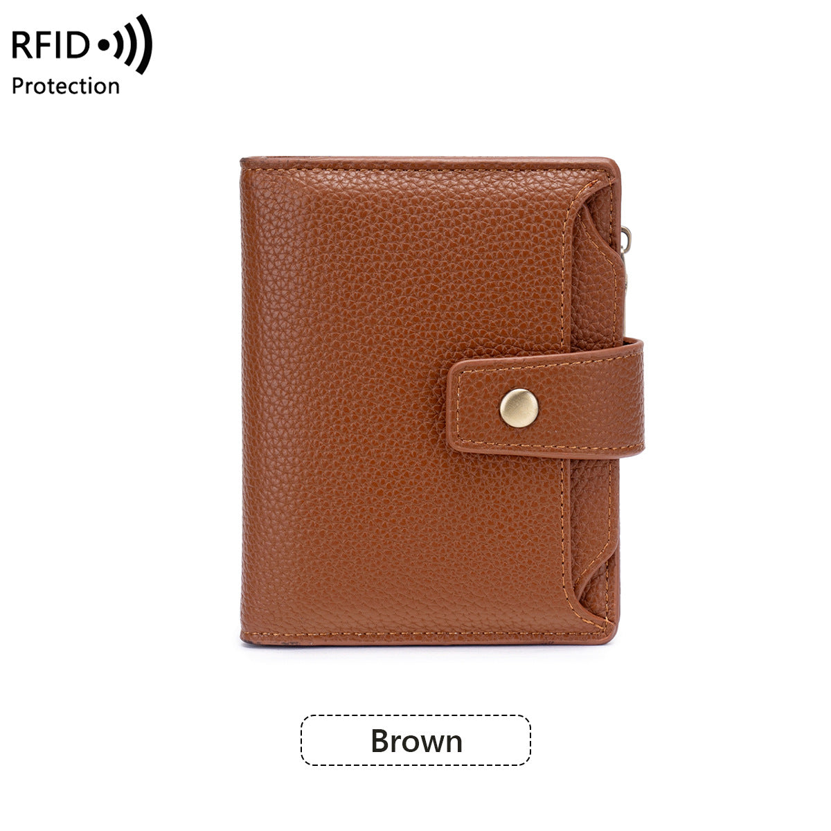 Women's Litchi Pattern Soft Leather Zip Multiple Ladies Wallet