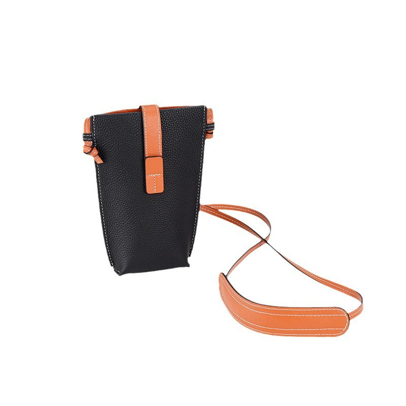 Women's Mobile Mini Genuine Cattlehide Leather Surface Women's Messenger Bag