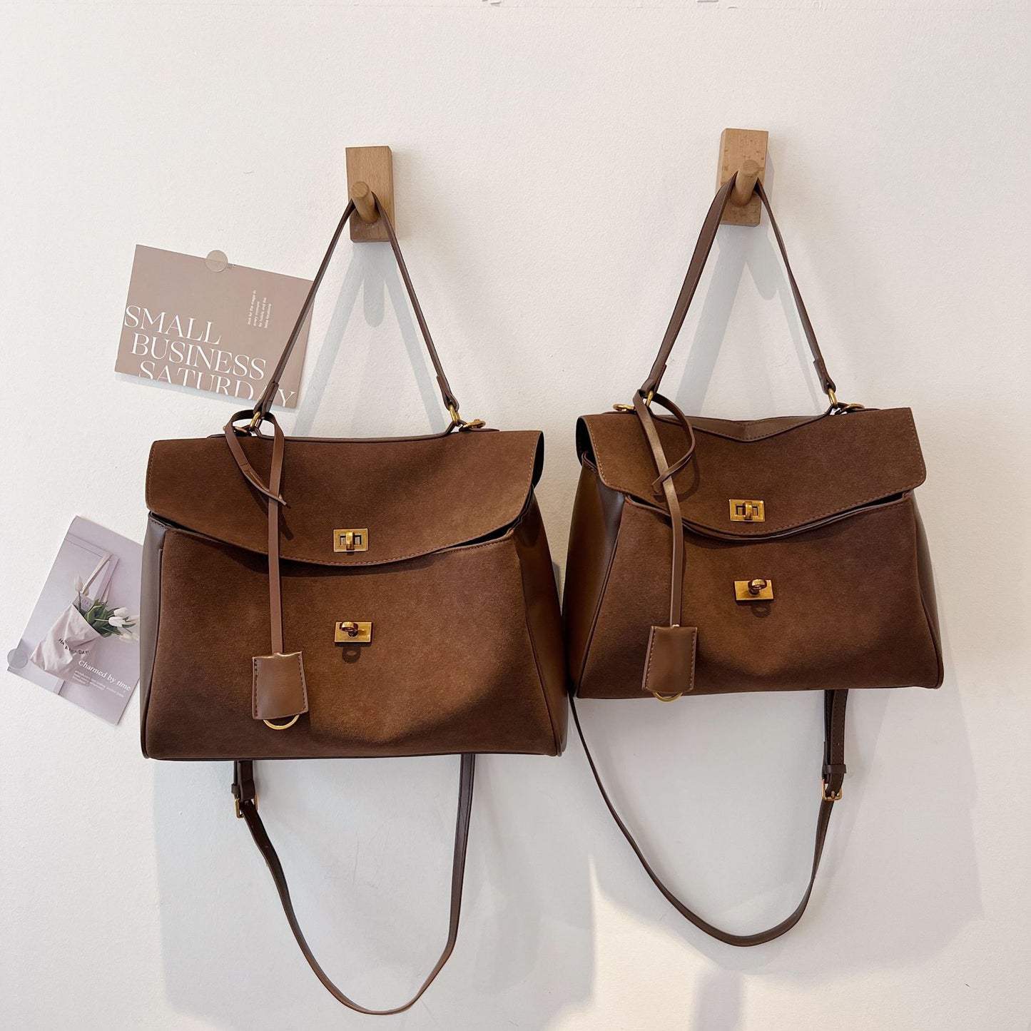 Texture Suede Large Capacity Commuter Fashion Shoulder Bags