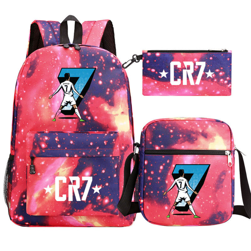 Women's & Men's & Football Star Junior Three-piece Suit Backpacks