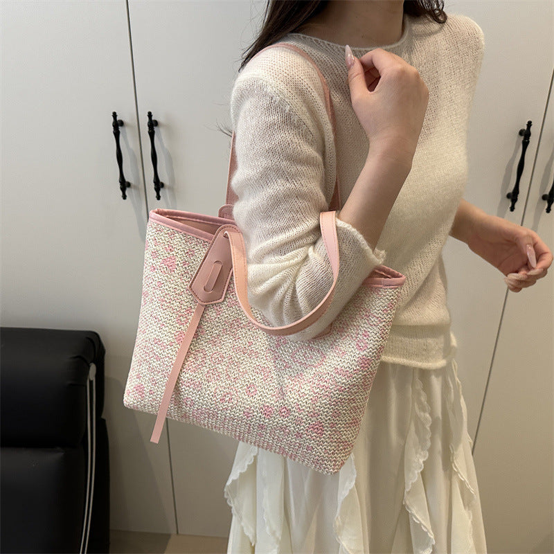Korean Style Printed Woven Texture Leisure Bags