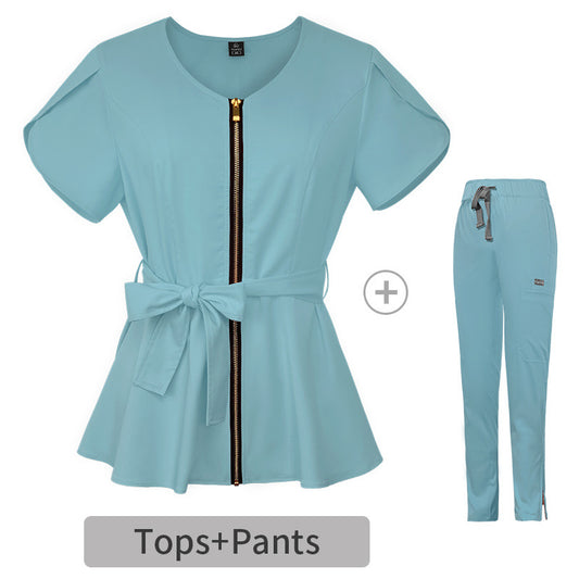 Women's Split Hospital Sleeve Operating Stretch Nurse Uniform