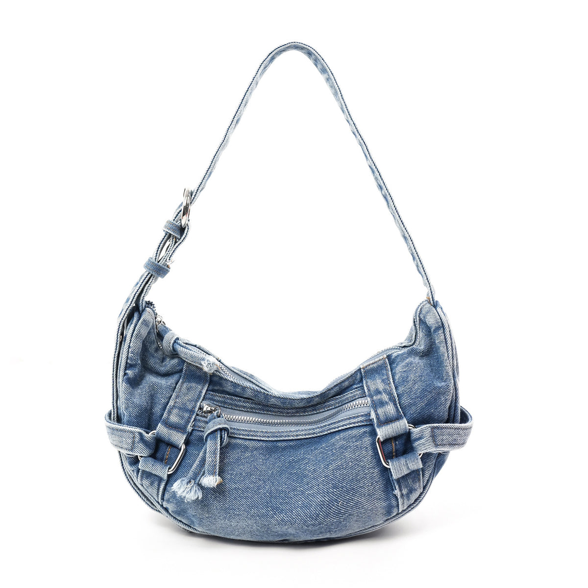 Women's Korean Fashion Dumpling Leisure Washed-out Denim Women's Messenger Bag
