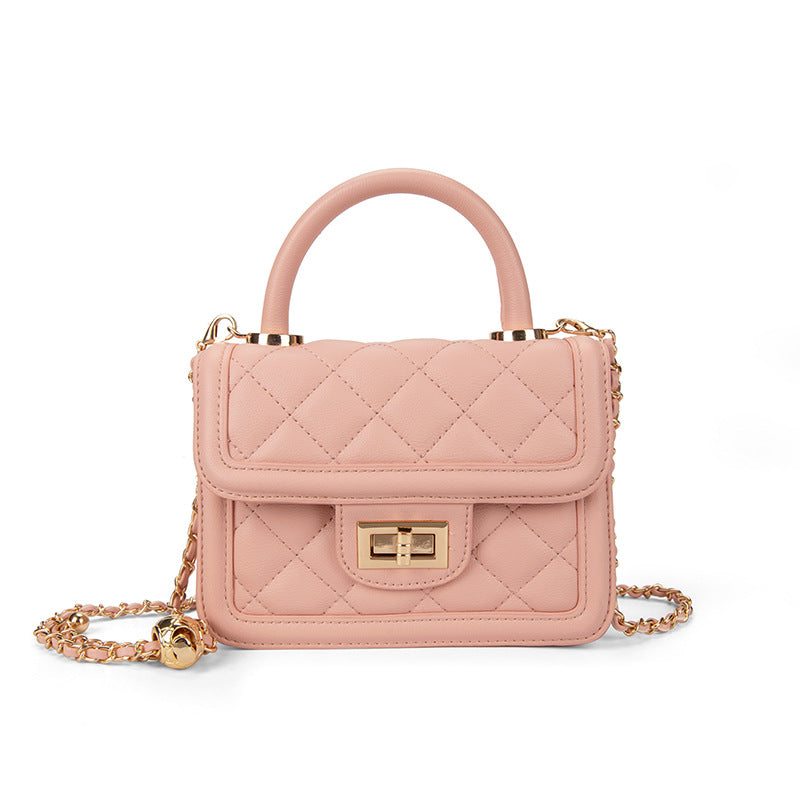 Women's Classic Style Rhombus Embroidered Chain Golden Crossbody Bags