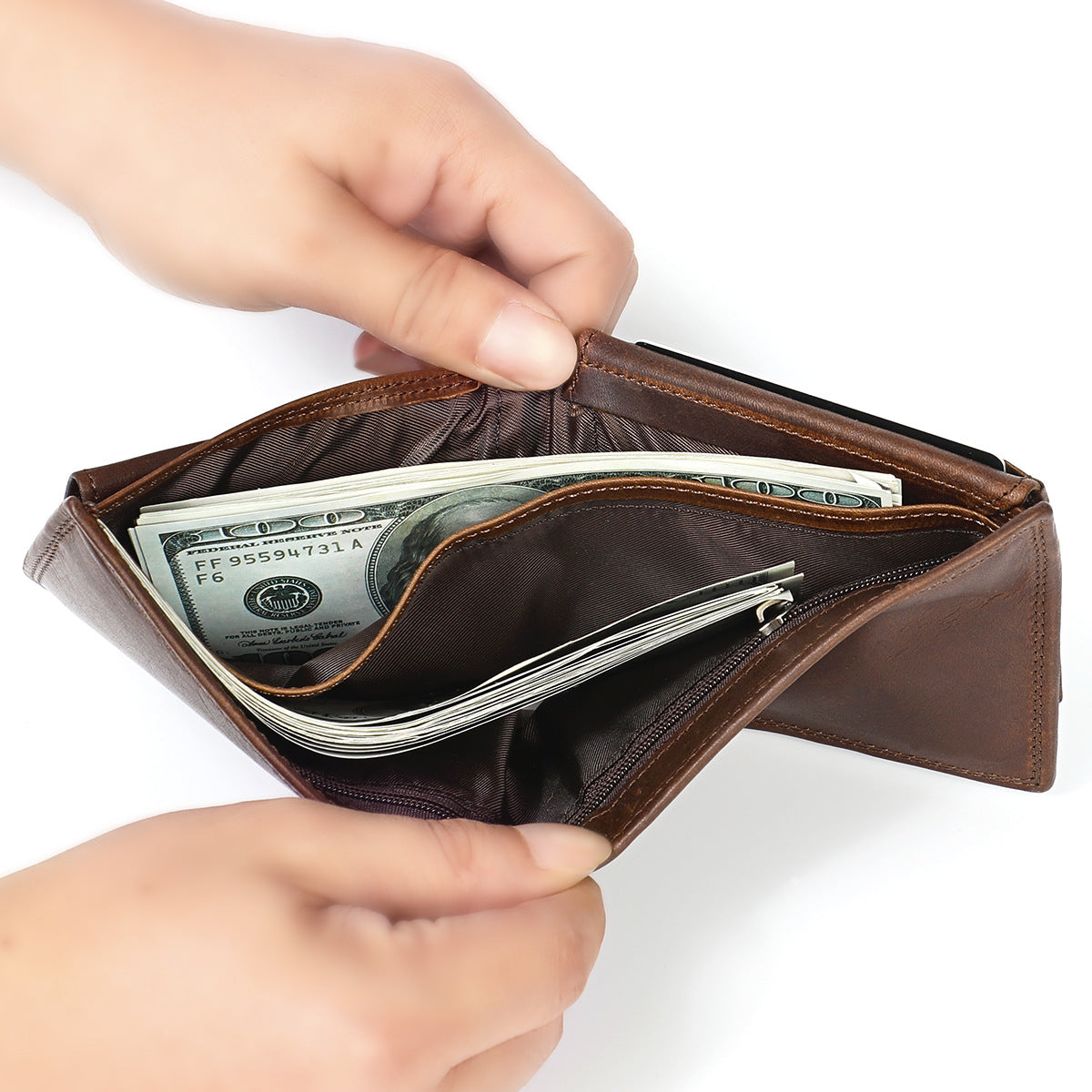 Men's Crazy Horse Leather First Layer Cowhide Men's Wallets