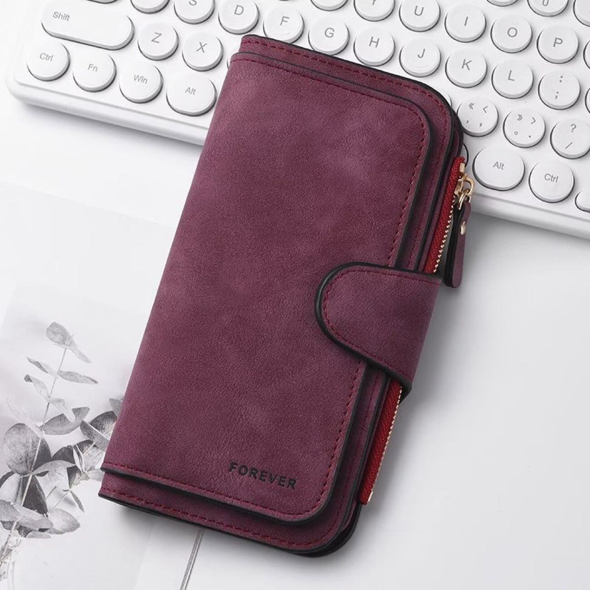 Women's Fashion Long Leather Hidden Hook Retro Ladies Wallet