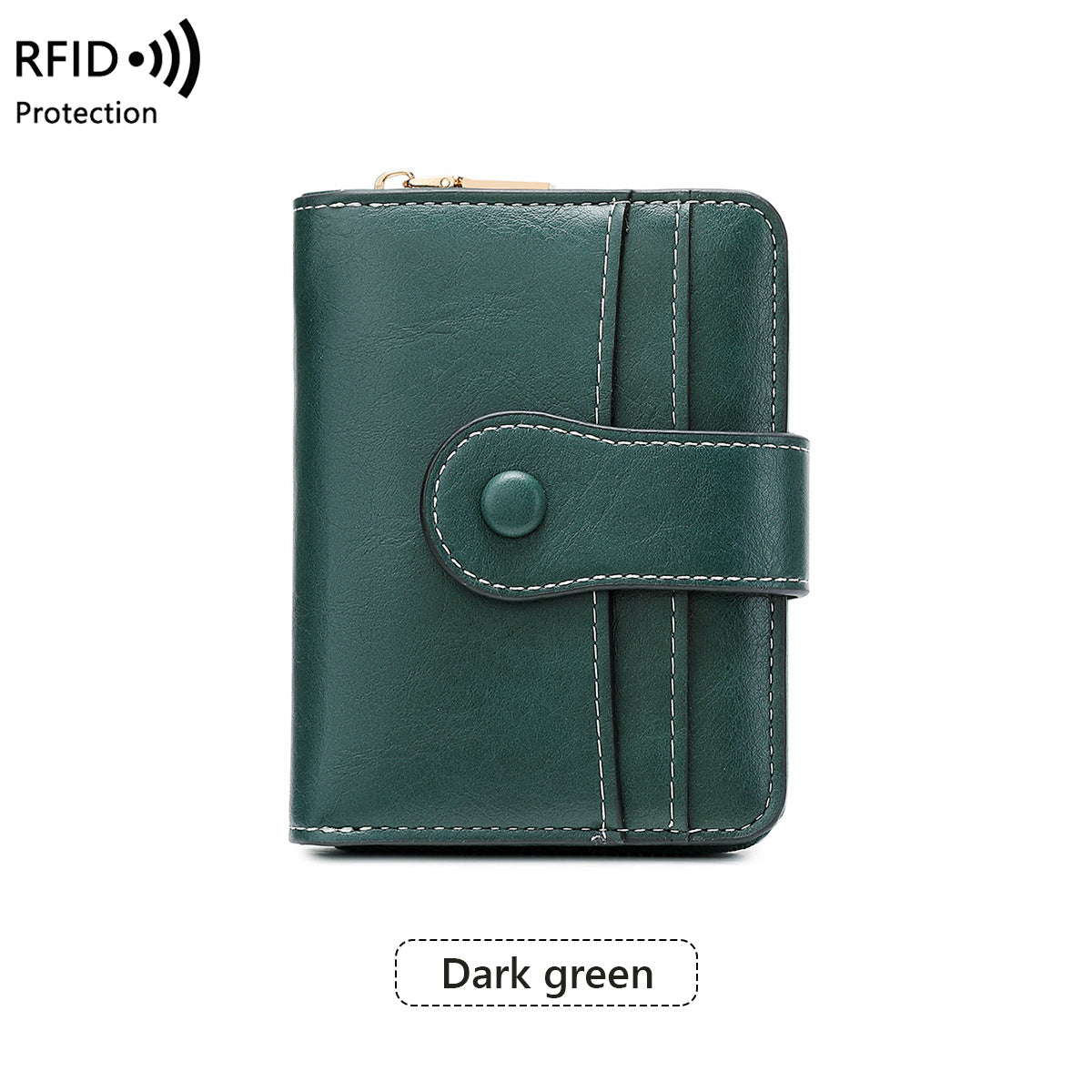 Durable Women's Short Multifunctional Zipper Retro Ladies Wallet