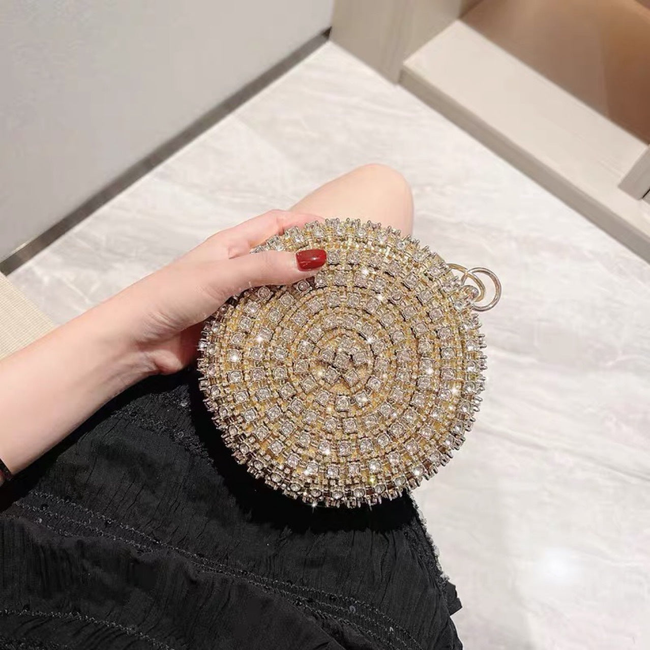 Rhinestone Banquet Formal Dress Round Dinner Evening Bags