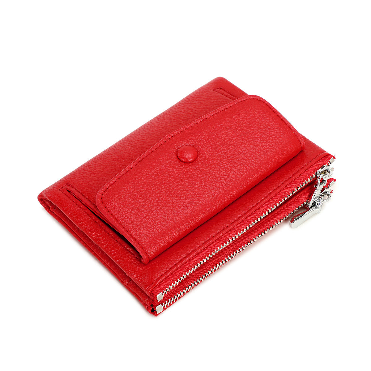 Women's Short Double Zipper Flip Simple Portable Fashion Card Holder