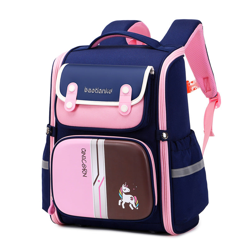 Women's & Men's & Light Tide British Burden Reduction Spine Elementary School Students' Schoolbags