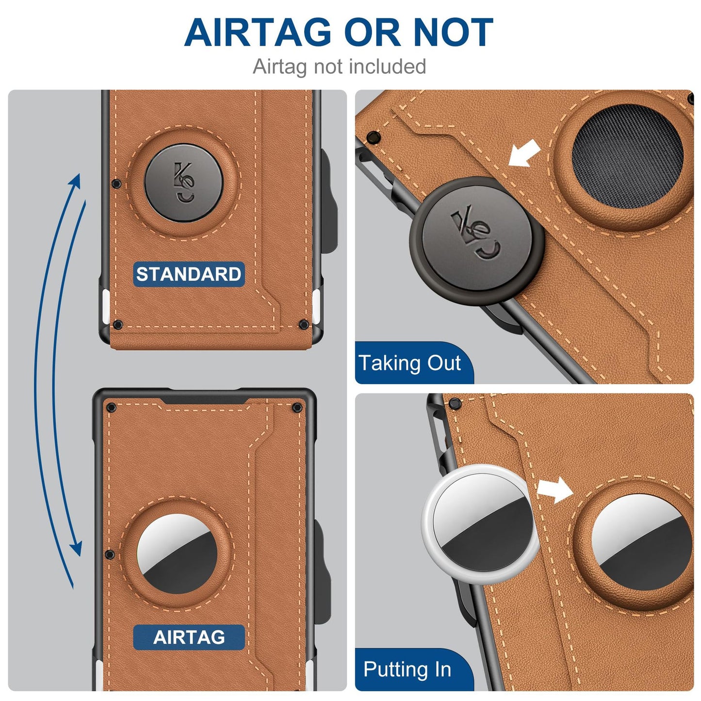 Men's High-grade Large Capacity Swiping Flip Metal Men's Wallets