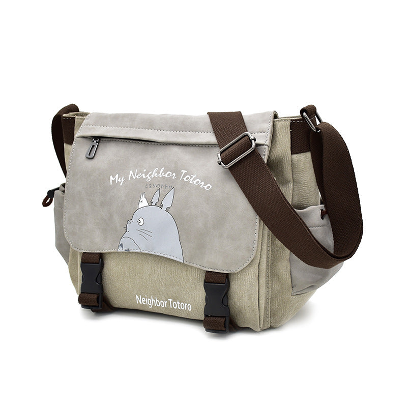 One Piece Male Tuition Green Cartoon Men's Messenger Bags