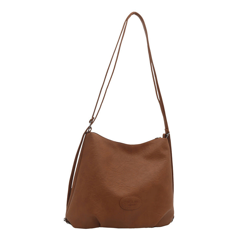 Women's Popular Leisure Retro Large Capacity Commuter Solid Color Bags