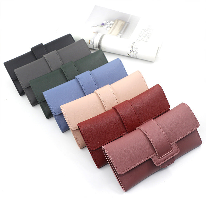 Women's Korean Long Fashion Three-fold Clutch Purses