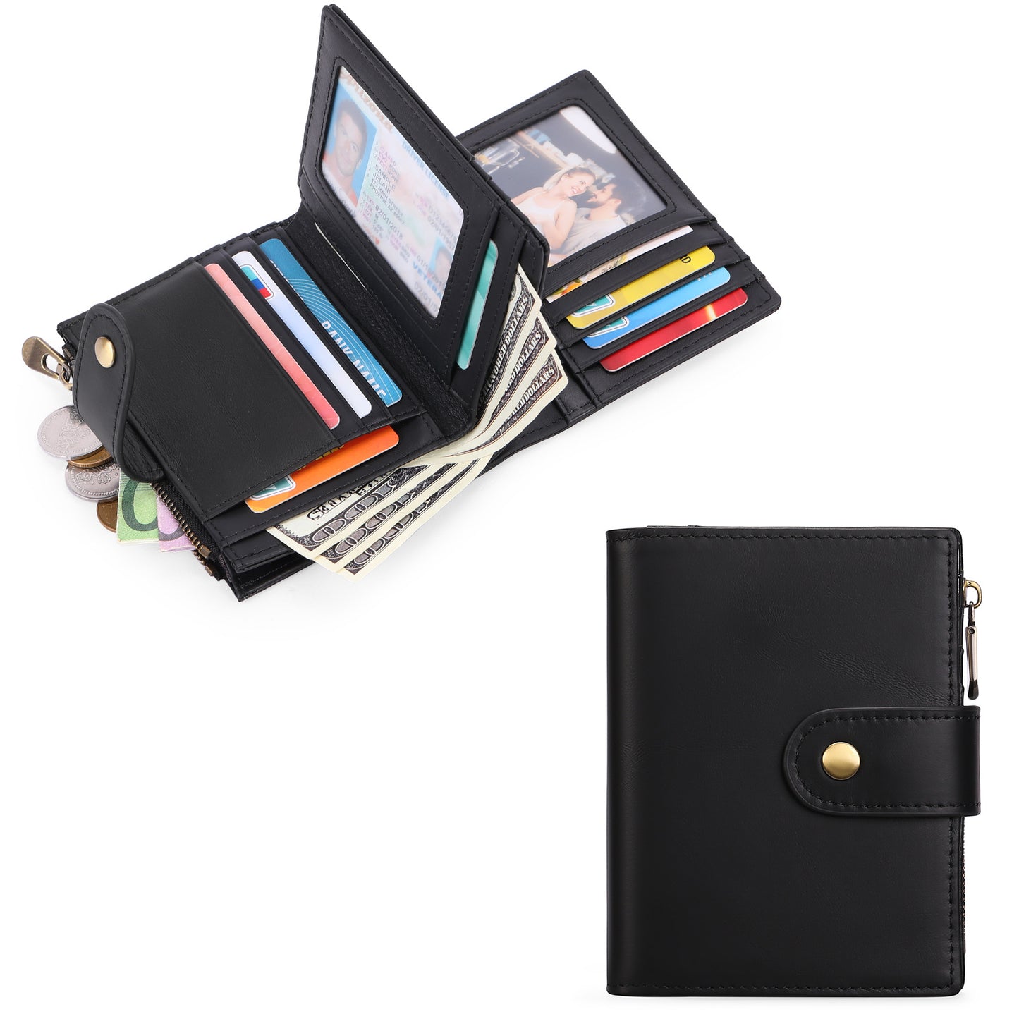 Men's Leather First Layer Cowhide Business Multi Men's Wallets