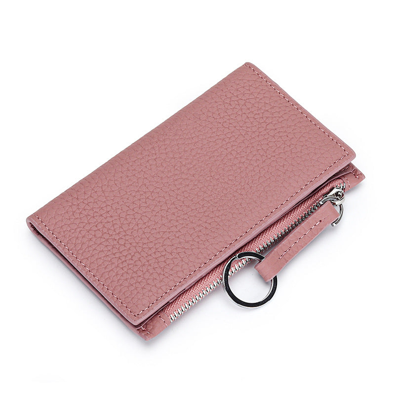 Women's Pure Cowhide Short Versatile Multiple Slots Coin Purses