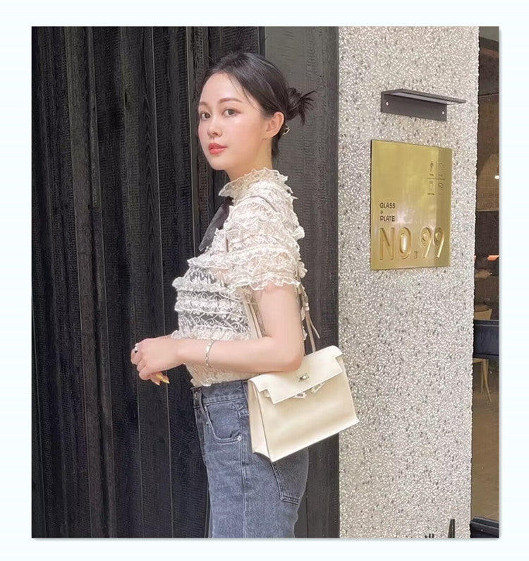 Women's Fantasy Purple Dancing Leather Kelly Bubble Shoulder Bags